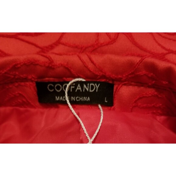 COOFANDY Women's Jacket Blazer Size Large Red Floral Embroidered New Tags - Picture 5 of 7